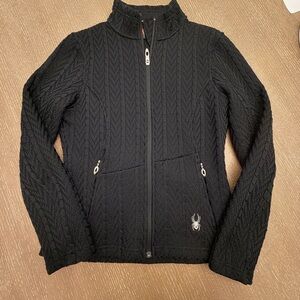 Spyder Black Cable Knit Turtleneck Sweater